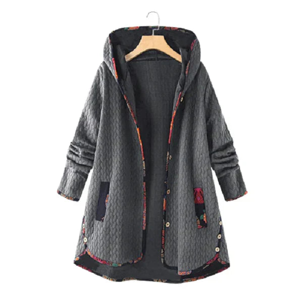 Street-wave Quilted Winter Coat for Women Warm Cozy Padded Jacket with Colorful Trim and Pockets