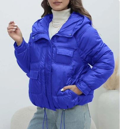 Street-wave Thick Puffer Jacket For Women Cozy Modern Quilted Coat In Lime Green
