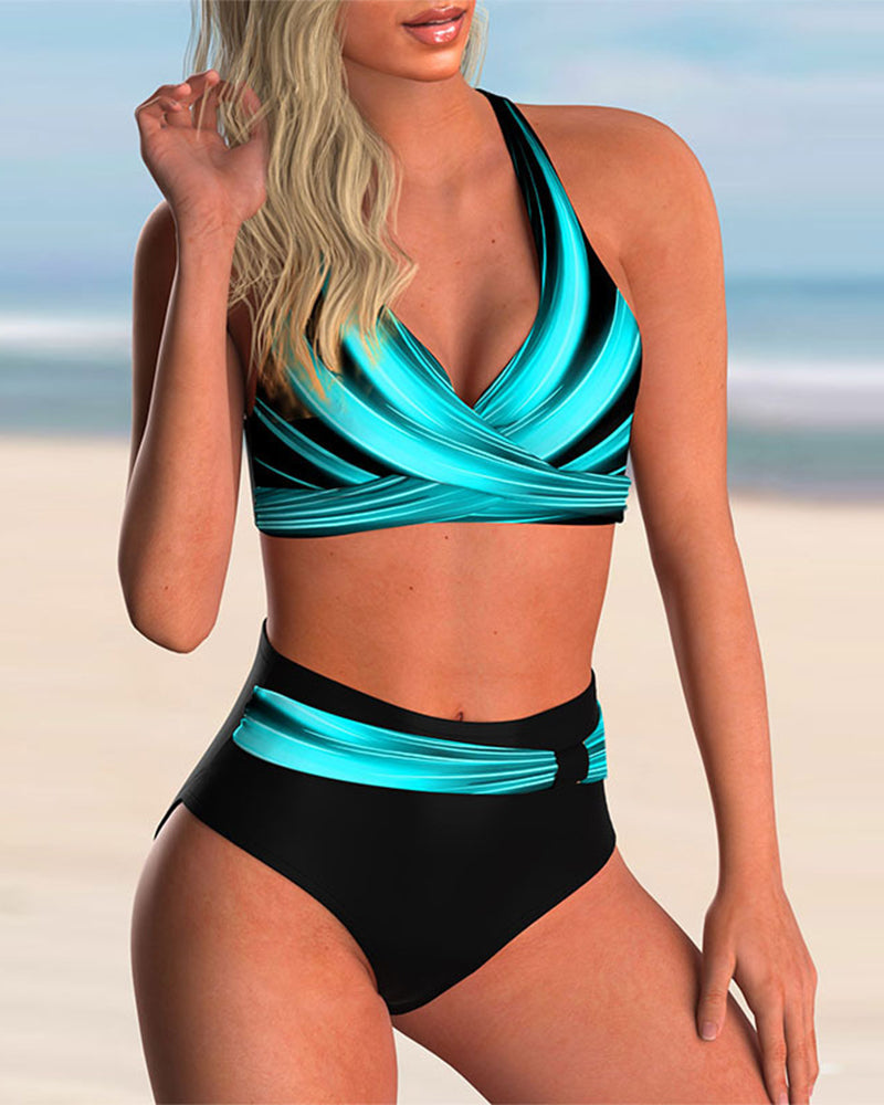 Women's Printed Bikini Set with Adjustable Straps and Removable Padding