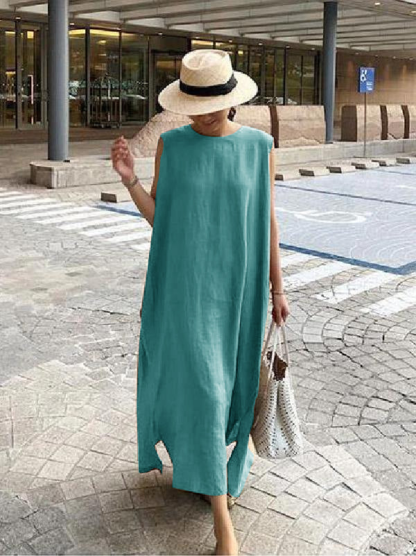 Bohemian Linen Dress Breathable One Size Street-Wave Women