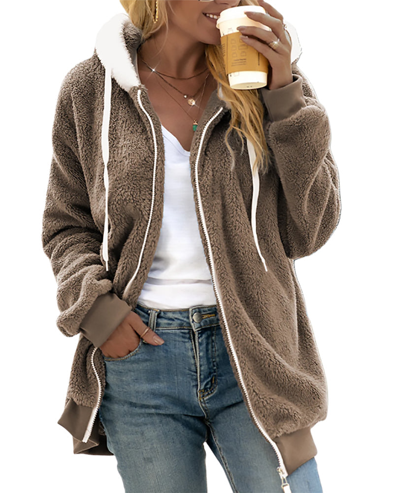 Street-Wave Theresa Fleece Zip Hoodie Unisex Cozy Warmth