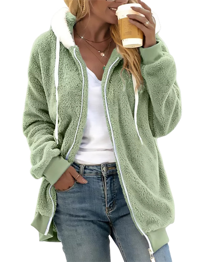 Street-Wave Theresa Fleece Zip Hoodie Unisex Cozy Warmth