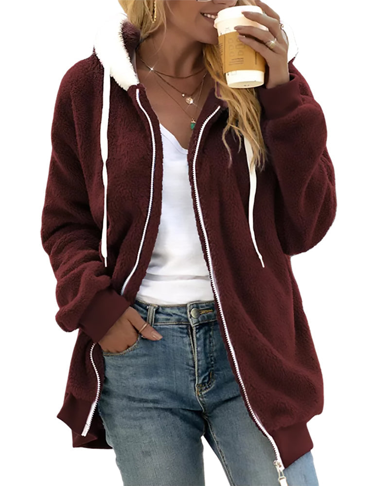 Street-Wave Theresa Fleece Zip Hoodie Unisex Cozy Warmth