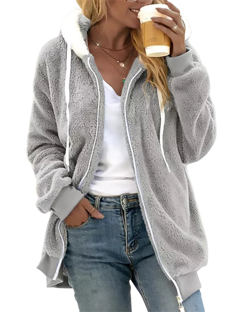 Street-Wave Theresa Fleece Zip Hoodie Unisex Cozy Warmth