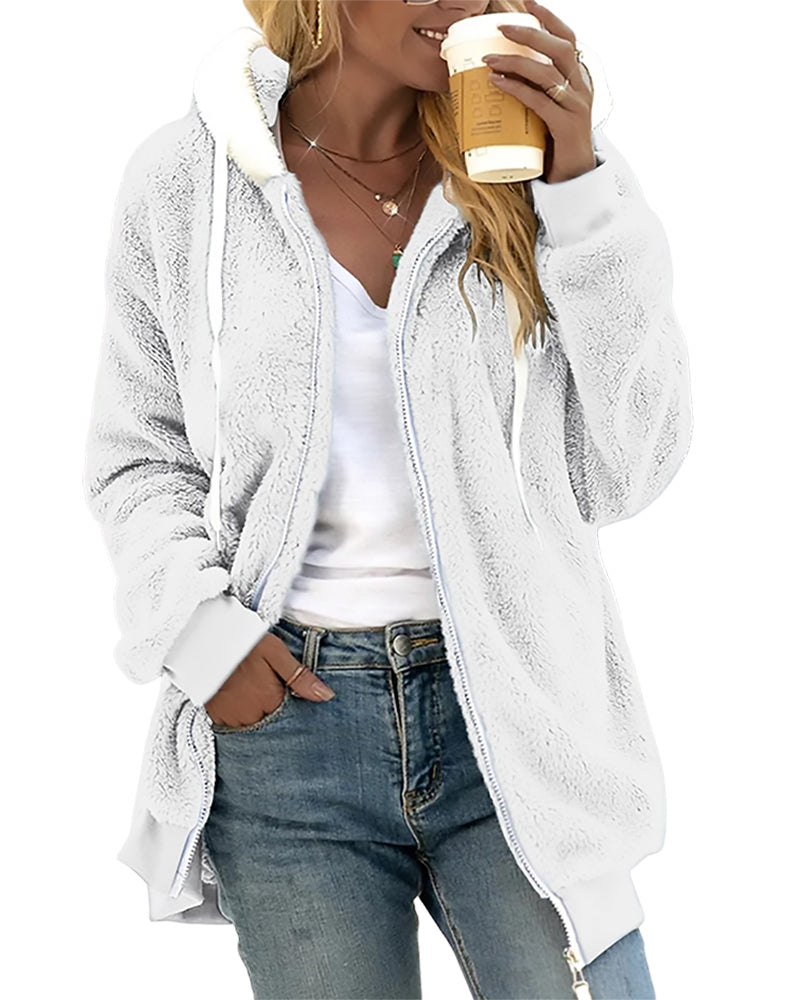 Street-Wave Theresa Fleece Zip Hoodie Unisex Cozy Warmth