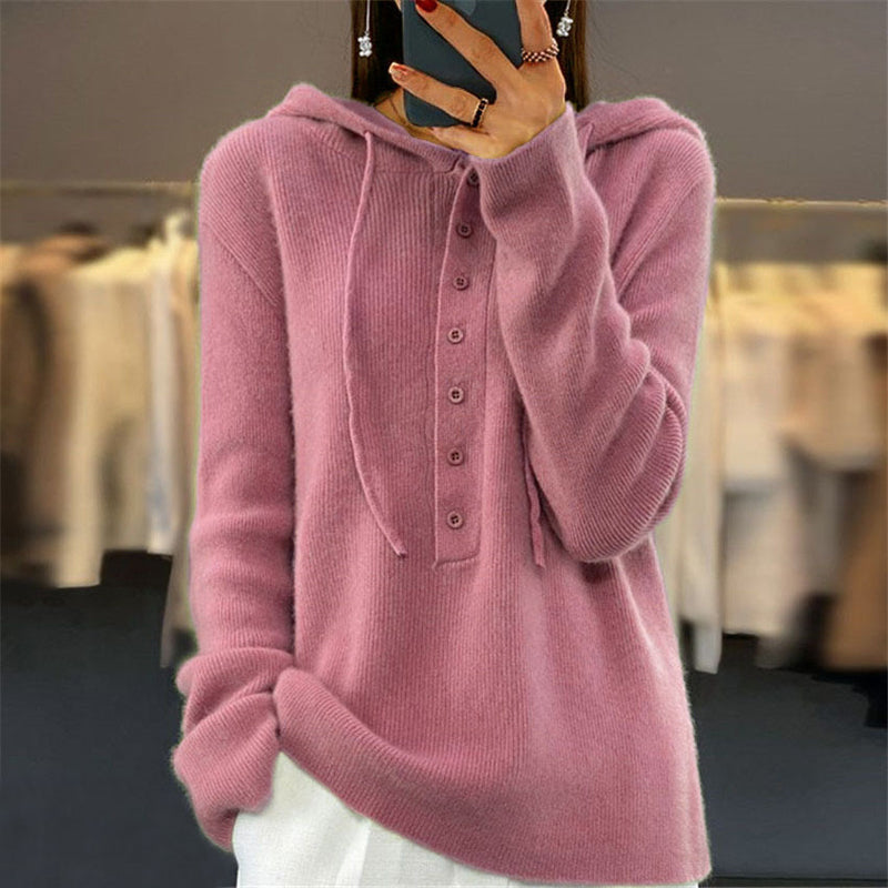 Street-Wave Cozy Hooded Sweatshirt Unisex All Season Knit Cotton-Acrylic Blend For Casual Wear