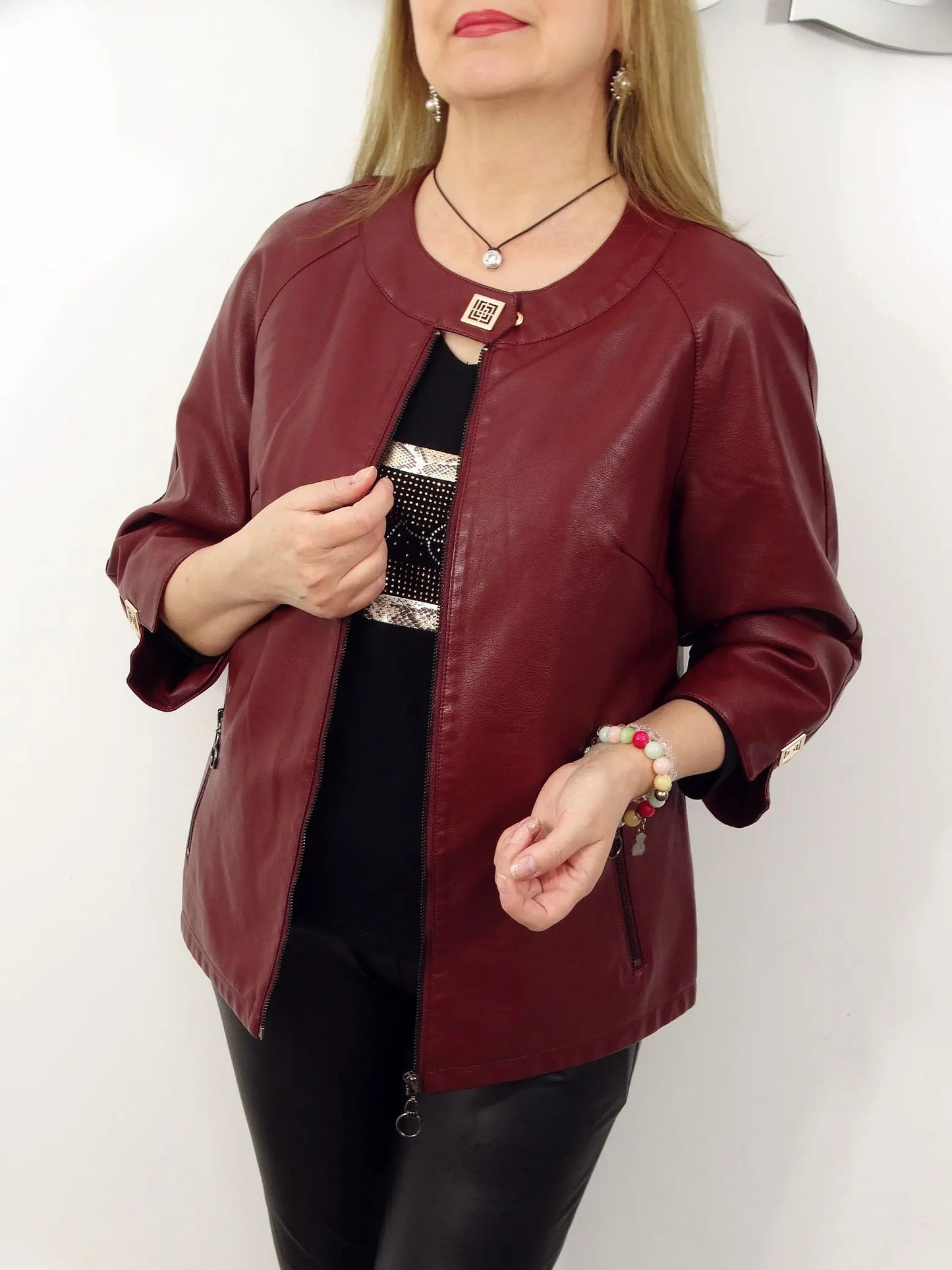 Street Wave Elegant Faux Leather Jacket For Women Premium Chic Versatile Outerwear