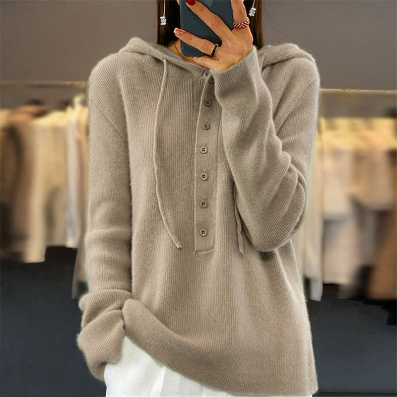 Street-Wave Cozy Hooded Sweatshirt Unisex All Season Knit Cotton-Acrylic Blend For Casual Wear