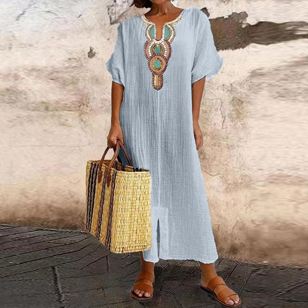 Street Wave Cotton Linen Dress For Women, Lightweight Breathable Comfort, Effortless Chic
