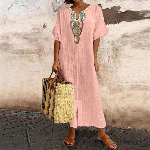 Street Wave Cotton Linen Dress For Women, Lightweight Breathable Comfort, Effortless Chic
