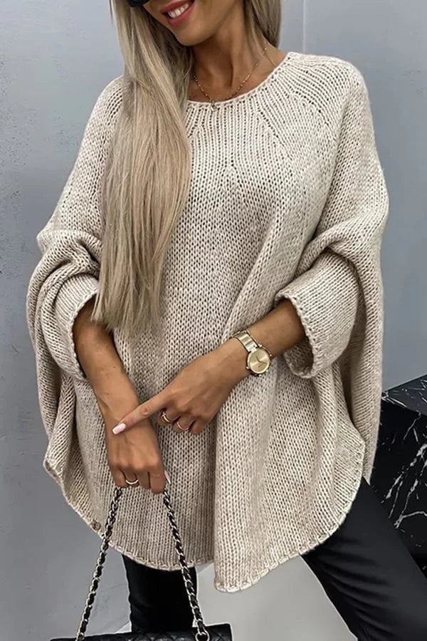 Street-Wave Oversized Knit Sweater For Women Cozy Casual Fit Timeless Comfort Everyday Style
