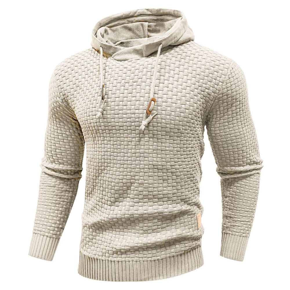 Street-Wave Men's Hoodie Warm Textured Knit Sweatshirt For Outdoor Comfort And Everyday Adventure