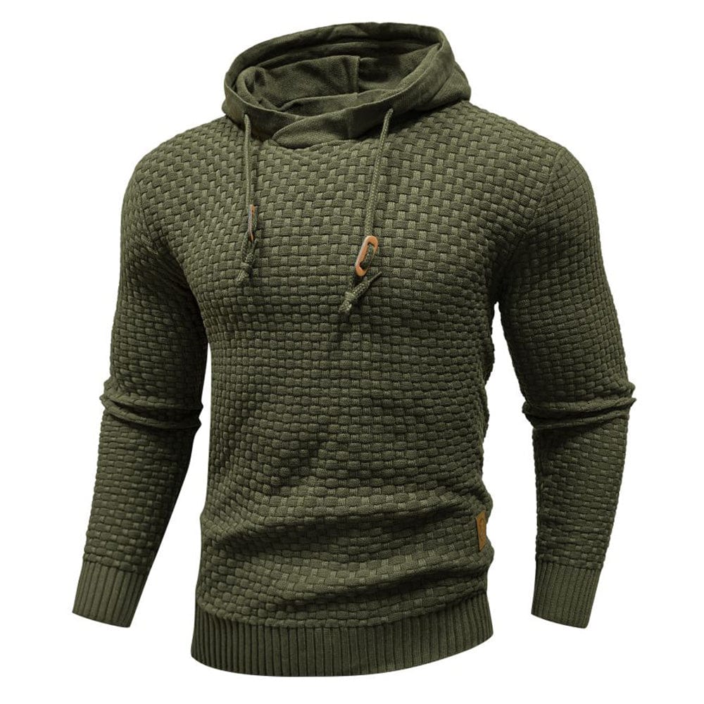 Street-Wave Men's Hoodie Warm Textured Knit Sweatshirt For Outdoor Comfort And Everyday Adventure