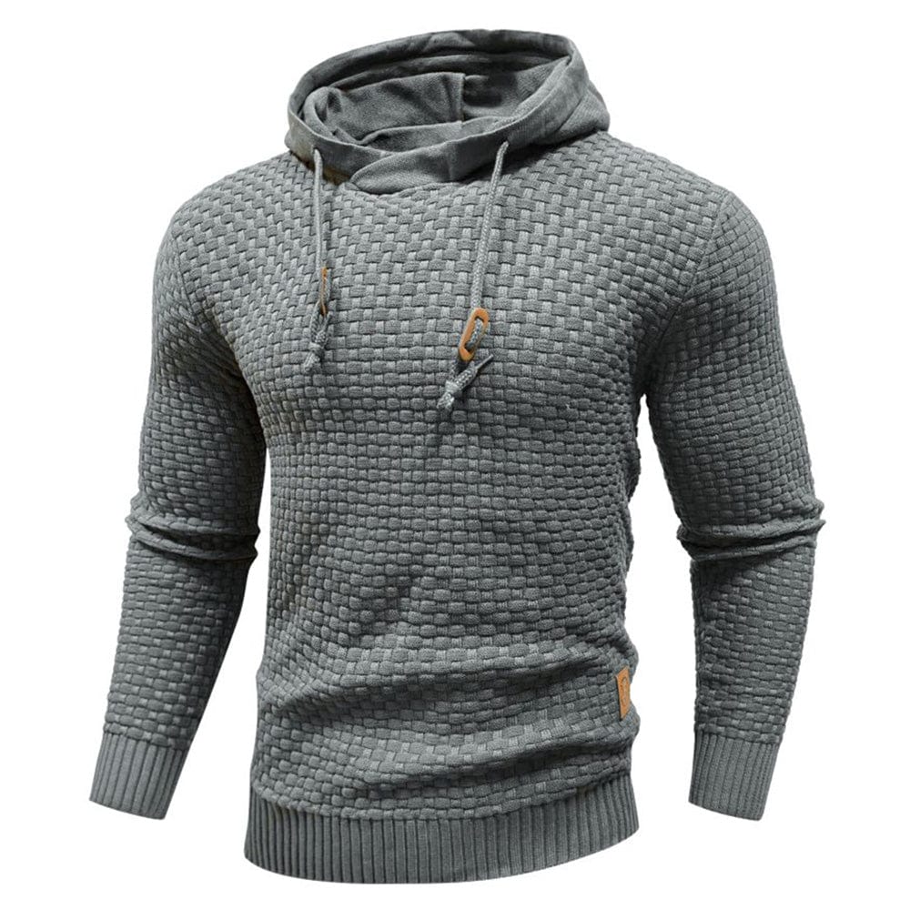 Street-Wave Men's Hoodie Warm Textured Knit Sweatshirt For Outdoor Comfort And Everyday Adventure