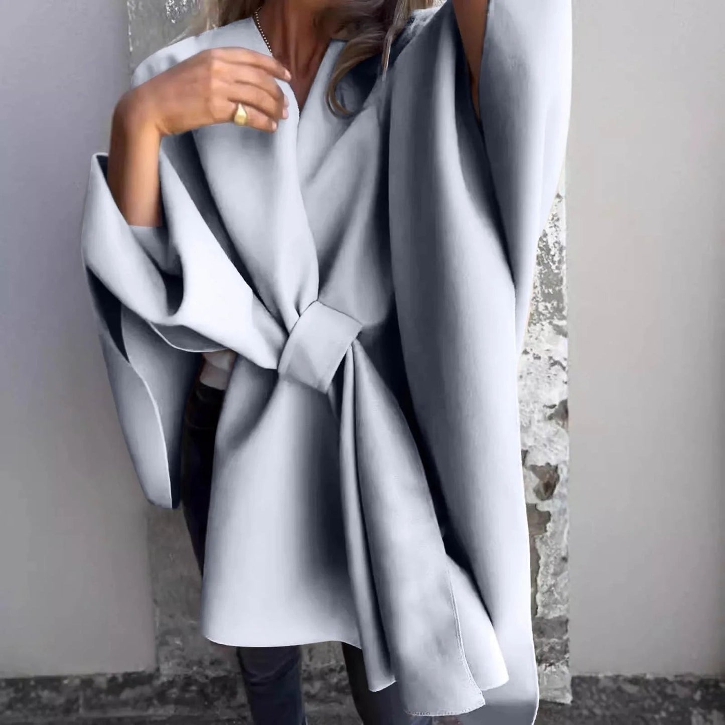 Street-Wave Batwing Sleeve Oversized Knit Cardigan For Women Soft Fleece Warmth Cozy Layering