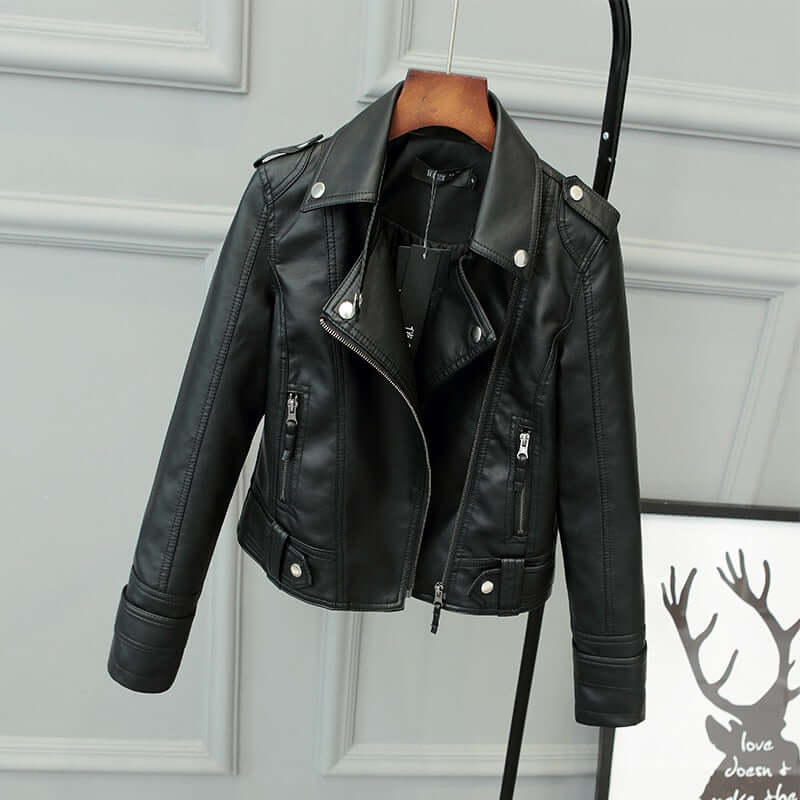 Street-wave Womens Slim Fit PU Leather Jacket Premium Style Durable Comfort For Women