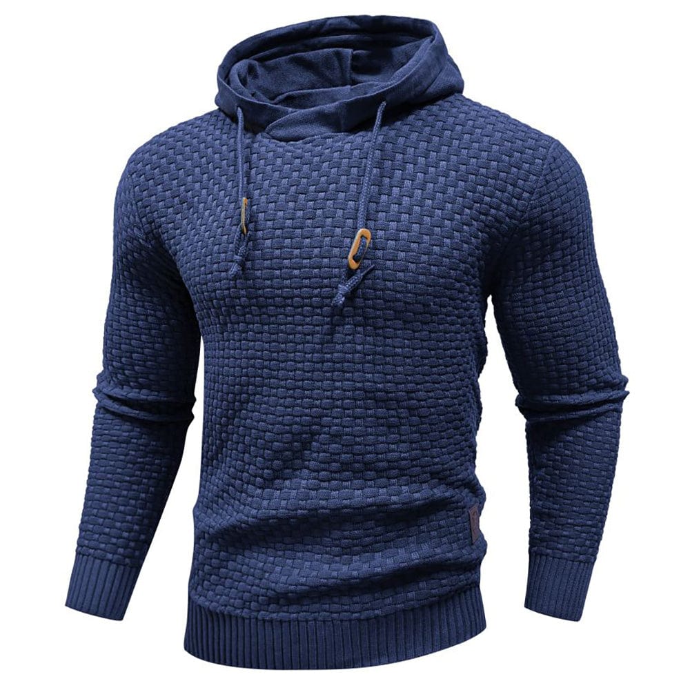 Street-Wave Men's Hoodie Warm Textured Knit Sweatshirt For Outdoor Comfort And Everyday Adventure