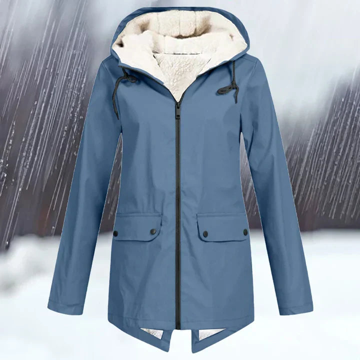 Street-Wave All-Weather Waterproof Hooded Windbreaker With Fleece Lining For Urban Explorers