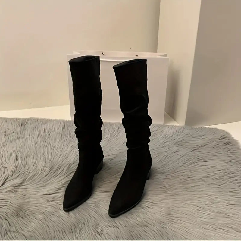 Streetwave Ankle Boots High Heel Suede With Pointed Toe Elegant Timeless Footwear For Women