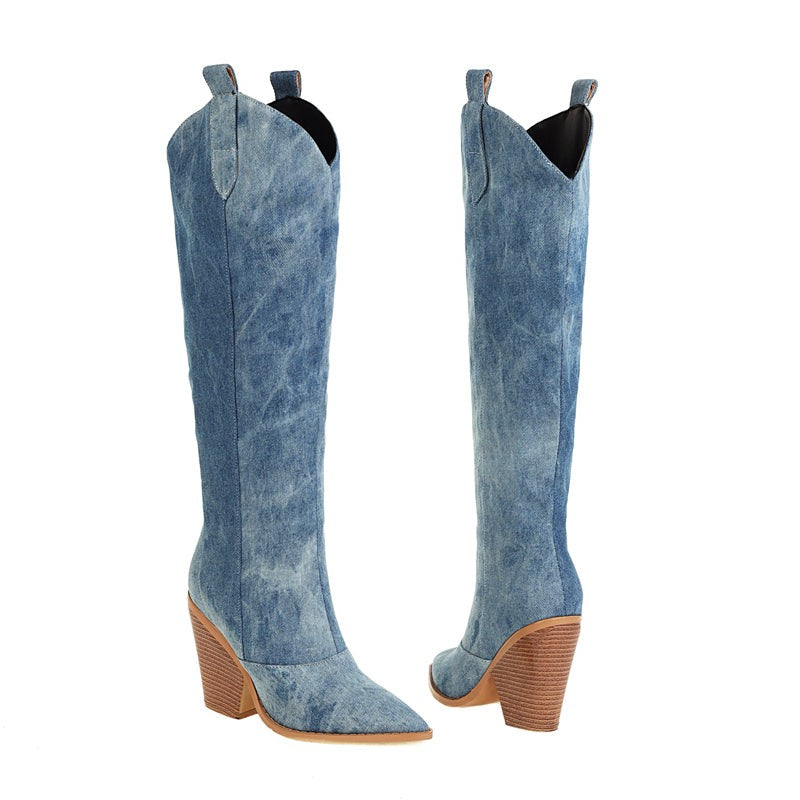 Streetwave Denim Cowboy Boots For Bold Fashion Lovers With Western Style Comfort