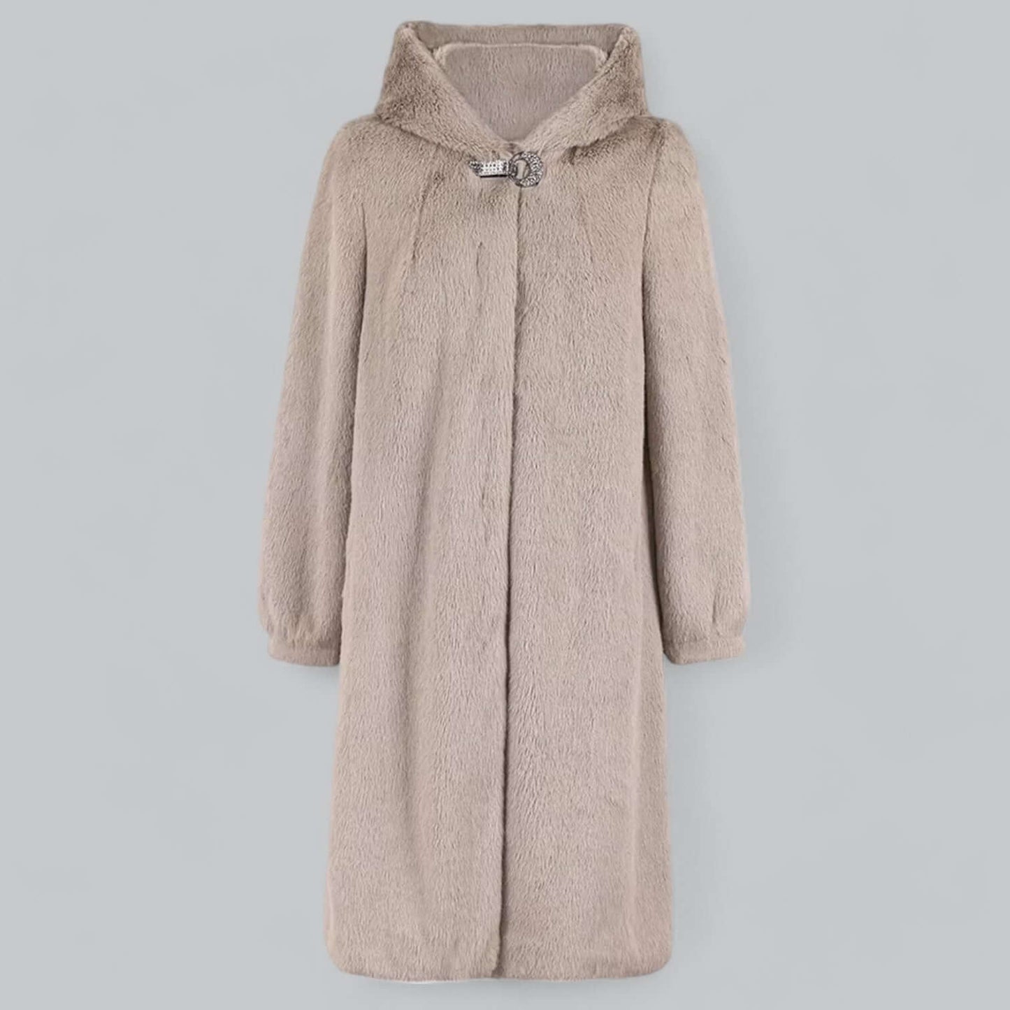 Streetwave Faux Fur Coat Knee Length Hooded For Women