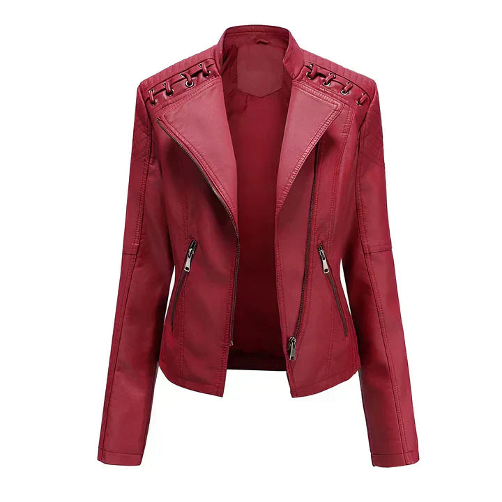Streetwave Leather Jacket Women Zippered Biker Style Edgy Fashion Premium MustHave For Streetwear Enthusiasts
