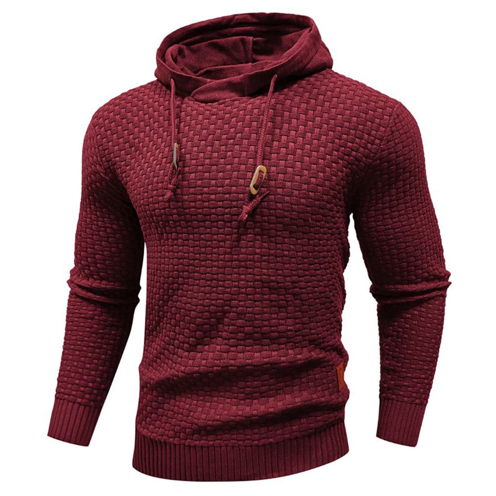 Street-Wave Men's Hoodie Warm Textured Knit Sweatshirt For Outdoor Comfort And Everyday Adventure