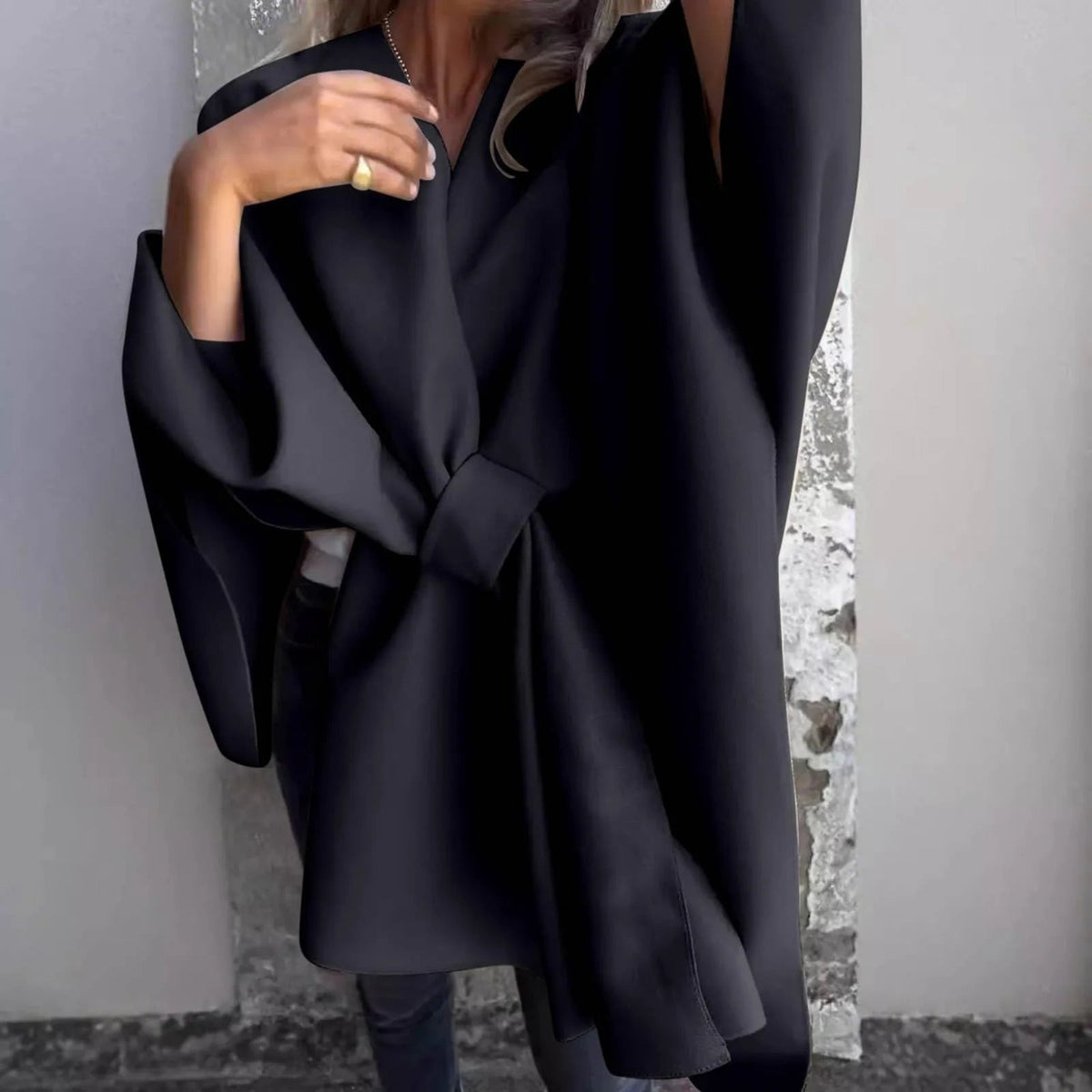 Street-Wave Batwing Sleeve Oversized Knit Cardigan For Women Soft Fleece Warmth Cozy Layering