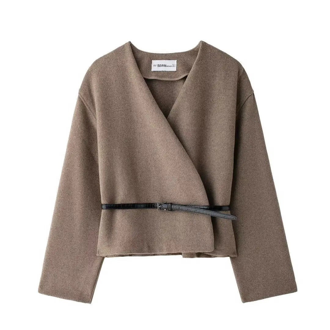 Street-wave Elegant Wrap Jacket For Women Comfortable Design For Daily And Special Occasions