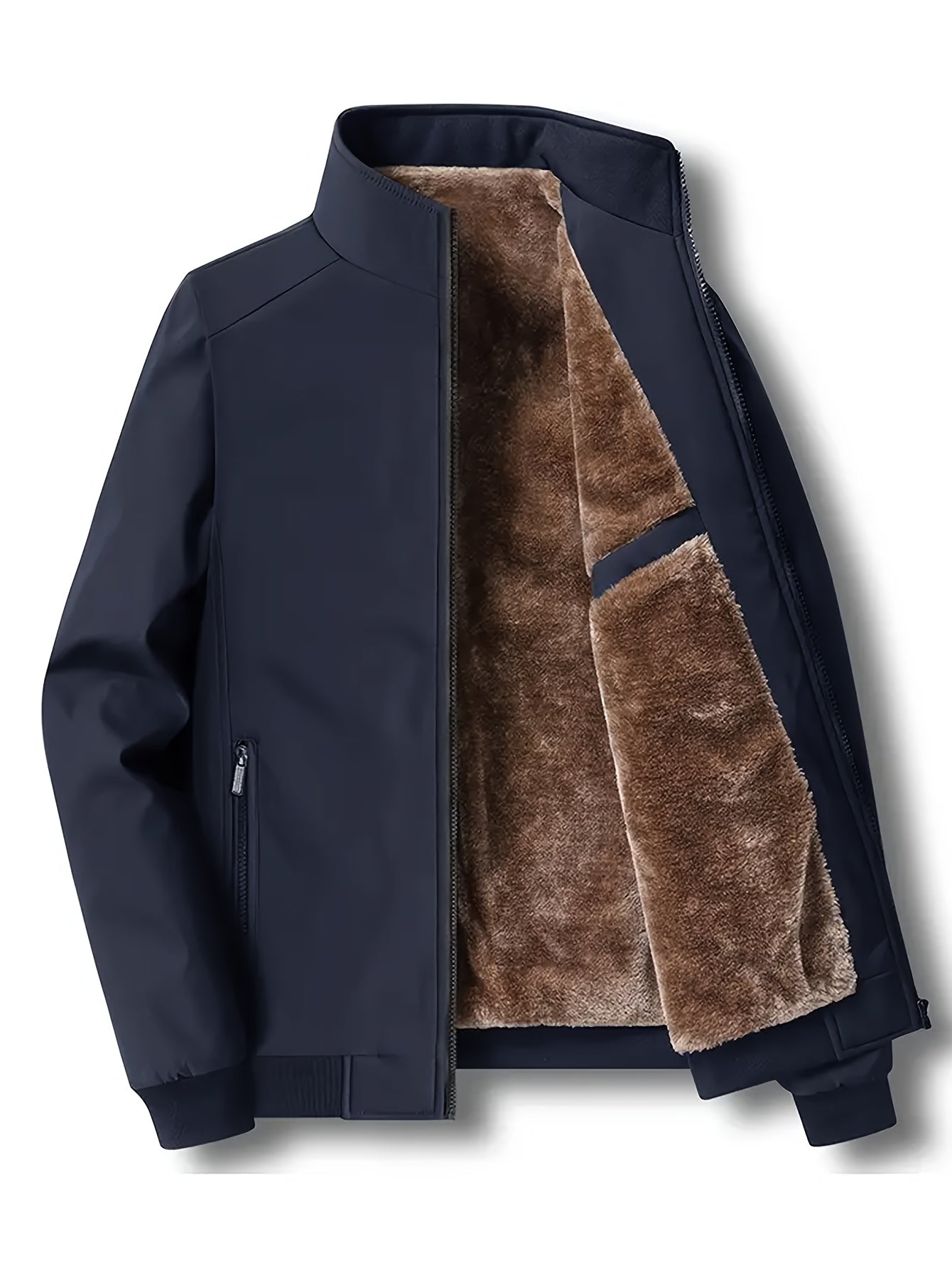 Streetwave Fleece Lined Jacket For Men Warm Polyester Outerwear Cozy Interior Stylish And Practical