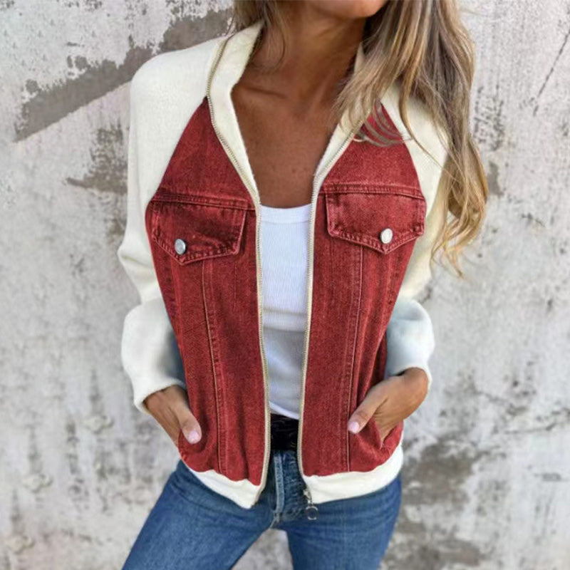 Streetwave Women Denim Jacket With Cozy Fleece Lining For All Season Casual Chic Artful Style