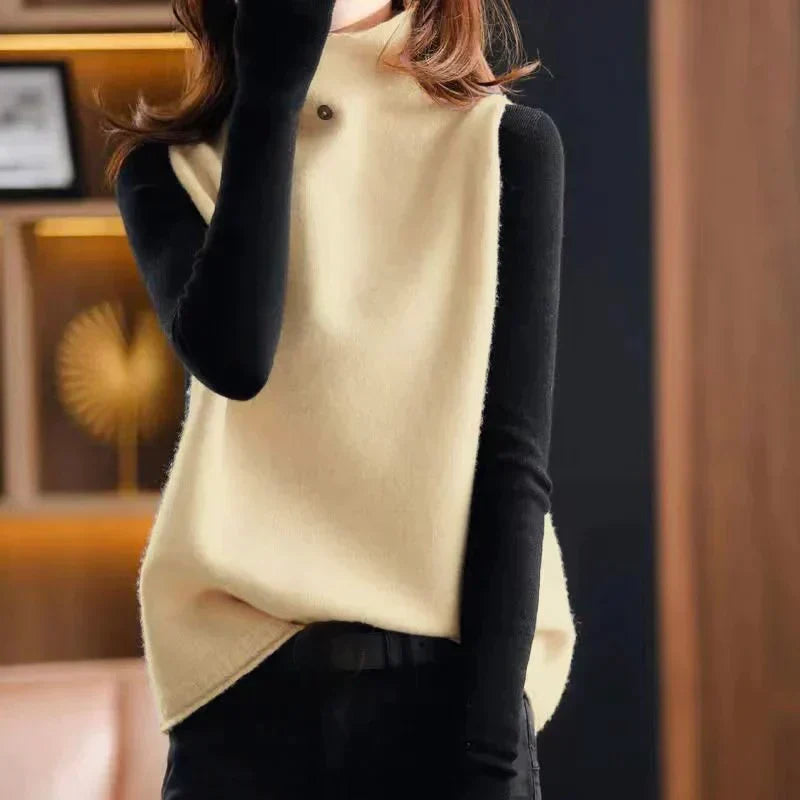 Street-wave Turtleneck Vest Water-Repellent Comfort For Outdoor Adventurers And Urban Explorers