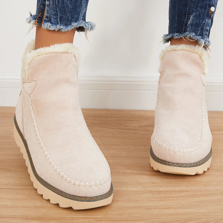 Street-wave Cotton-Lined Boots For Women - Cozy Warmth, Rugged Comfort, All-Day Wear