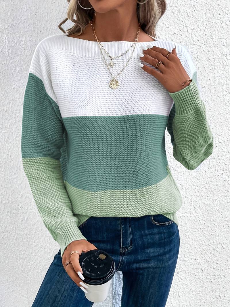 Streetwave Lyra Womens Crew Neck Knit Sweater Cozy Versatile Everyday Pullover For Modern Wardrobe