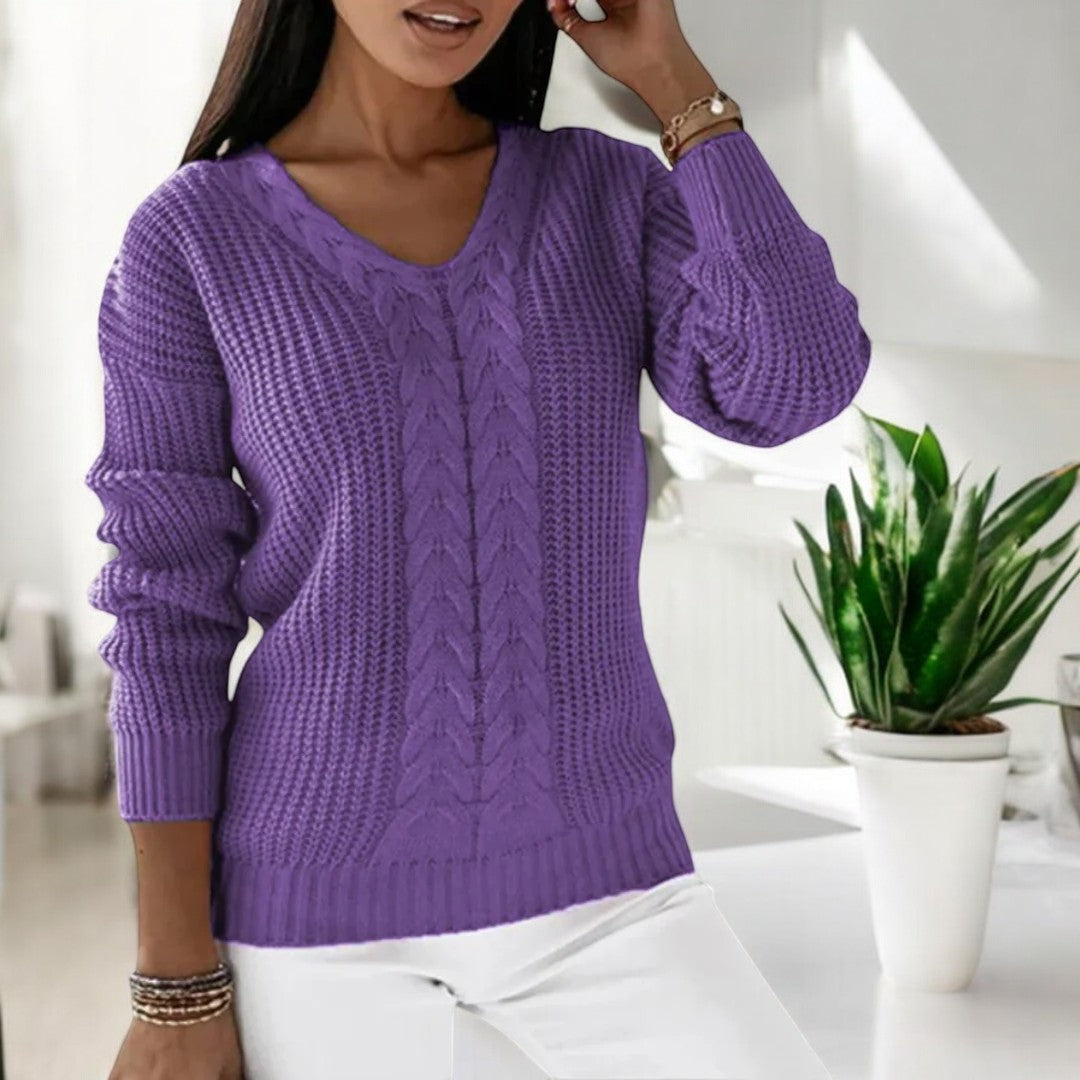 Street-wave Skandi Knit Sweater For Women Cozy Soft Breathable Yarn Everyday Winter Warmth