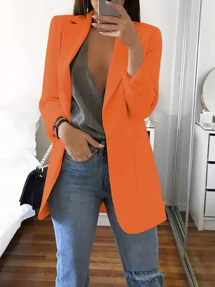 Street Wave Plus Size Blazer Coat For Women Oversized Peach Jacket Casual Chic Comfort