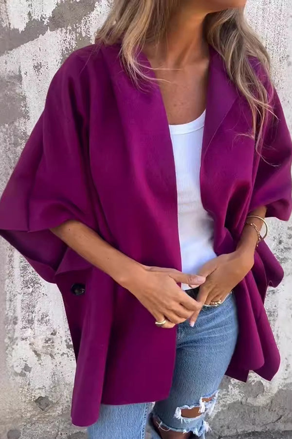 Street-wave Oversized Cape Coat For Women Effortless Style And Lightweight Comfort