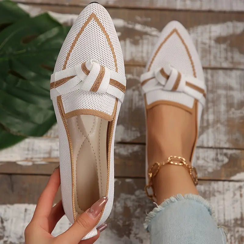 Streetwave Knit Slip On Shoes For Women With Pointed Toe For Elegance And All Day Comfort