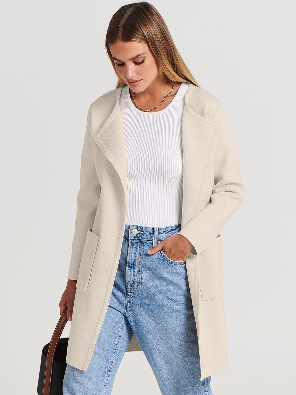 Street Wave Camel Lapel Jacket For Women Versatile Everyday Coat With Large Pockets