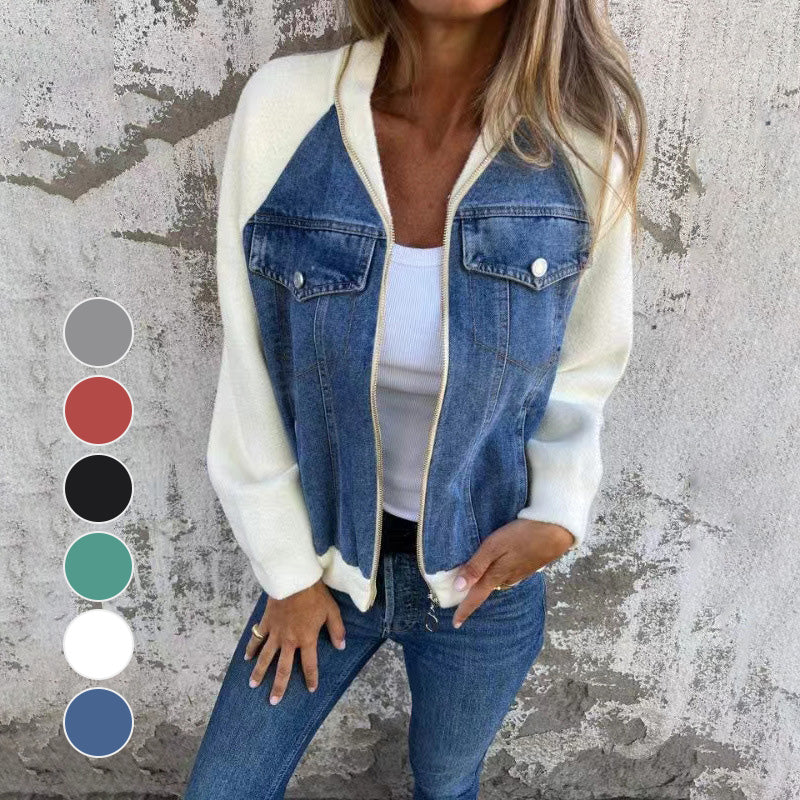 Streetwave Women Denim Jacket With Cozy Fleece Lining For All Season Casual Chic Artful Style