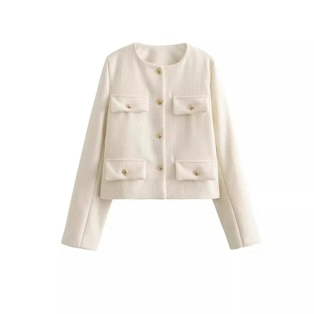 Street Wave Womens Blazer Jacket With Button Closure Chic Elegant Tailoring For Modern Professionals