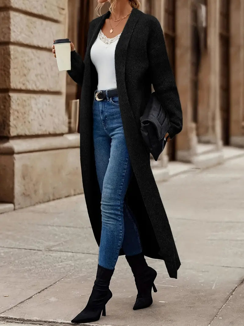 Street-wave Open Front Knit Cardigan For Women Versatile All Day Comfort From Work To Casual