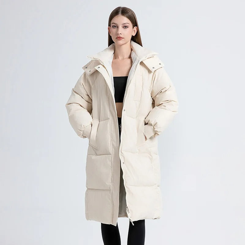 Street-wave Anneliese Down Jacket For Women - Cozy Warmth Thick Insulation Longline Puffer Coat