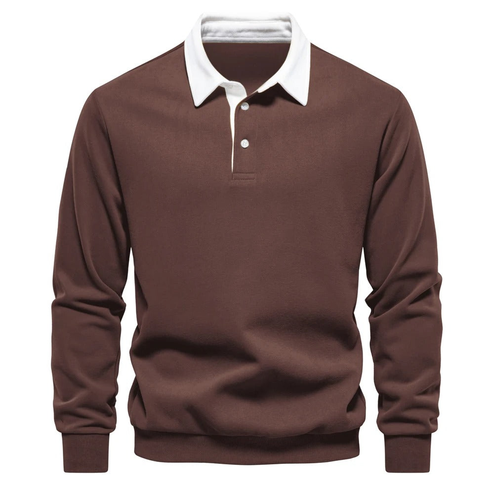 Street-wave Classic Long Sleeve Polo For Everyday Comfort And Timeless Style Men