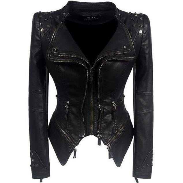 Street-wave Studded PU Leather Jacket for Women Iconic Edgy Style with Comfort Fit