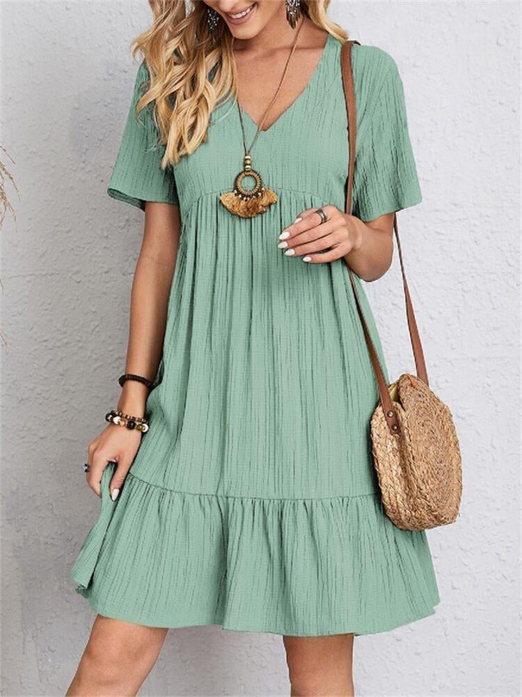 Eliana Comfort Dress For Women Flowy Fit With Elastic Waist Effortless Style And Easy Wear