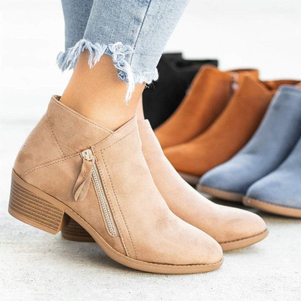 Street Wave Orthopedic Ankle Boots For Women Comfortable Fall Style With Easy Zip