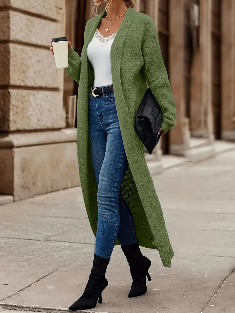 Street-wave Open Front Knit Cardigan For Women Versatile All Day Comfort From Work To Casual