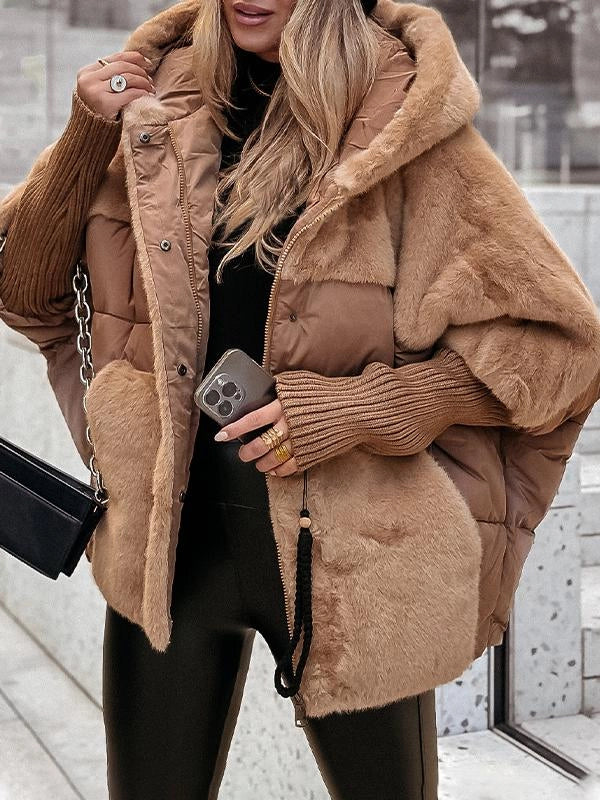 Street-wave Alina Quilted Vegan Leather Jacket For Women With Hood And Lightweight Insulation