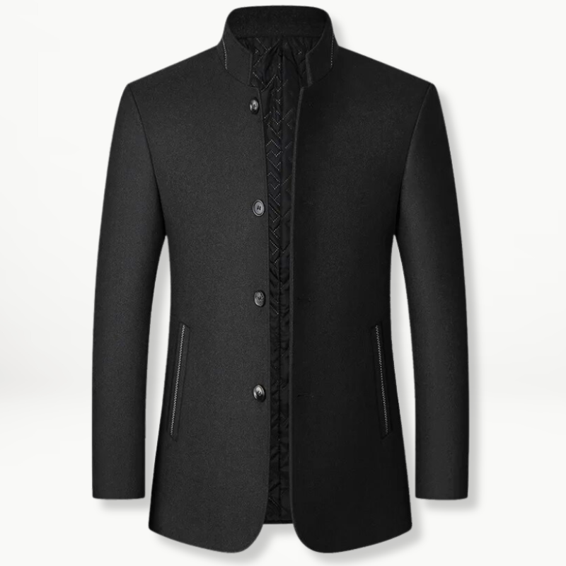 Street-wave Wool Blend Button-Up Jacket For Men, Classic Elegant Versatile Outerwear